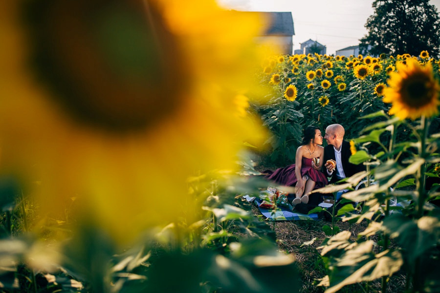 Image of Malisa + Mat | Sunflower Field Engagement | Washington DC Wedding Photography Malisa + Mat | Sunflower Field Engagement | Washington DC Wedding Photography