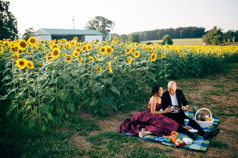 Image of Malisa + Mat | Sunflower Field Engagement | Washington DC Wedding Photography Malisa + Mat | Sunflower Field Engagement | Washington DC Wedding Photography