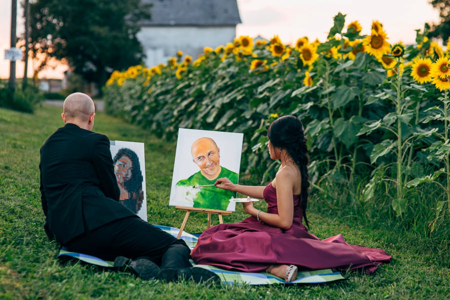 Image of Malisa + Mat | Sunflower Field Engagement | Washington DC Wedding Photography Malisa + Mat | Sunflower Field Engagement | Washington DC Wedding Photography