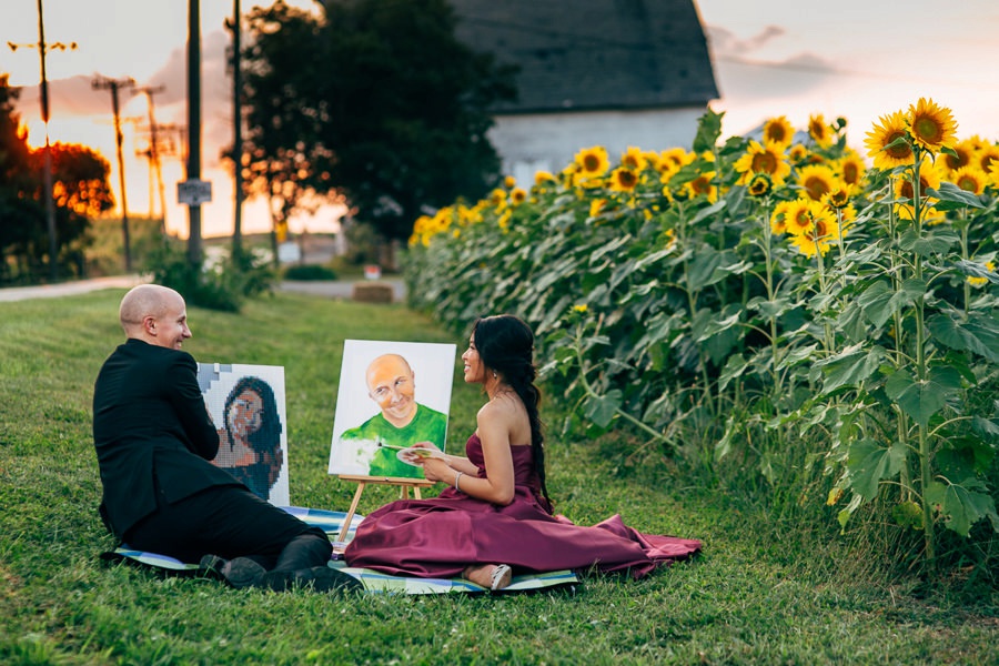 Image of Malisa + Mat | Sunflower Field Engagement | Washington DC Wedding Photography Malisa + Mat | Sunflower Field Engagement | Washington DC Wedding Photography