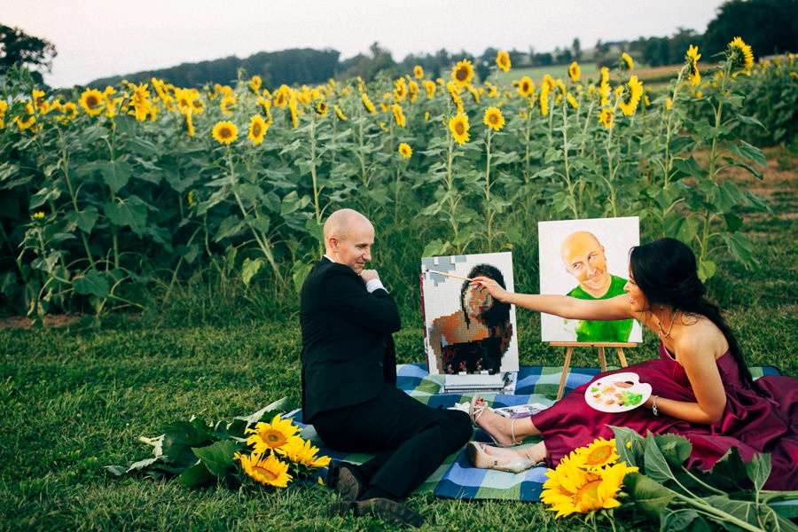 Image of Malisa + Mat | Sunflower Field Engagement | Washington DC Wedding Photography Malisa + Mat | Sunflower Field Engagement | Washington DC Wedding Photography