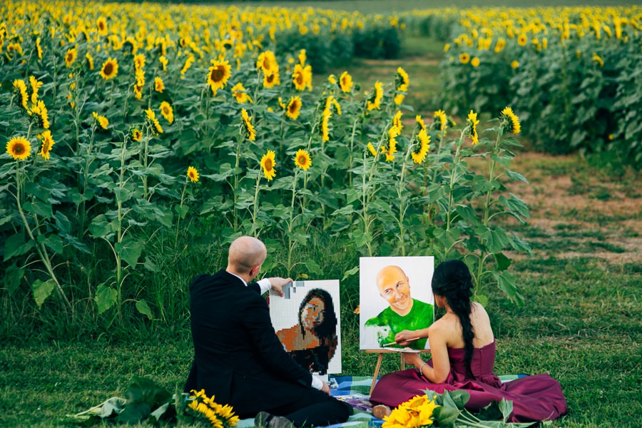 Image of Malisa + Mat | Sunflower Field Engagement | Washington DC Wedding Photography Malisa + Mat | Sunflower Field Engagement | Washington DC Wedding Photography